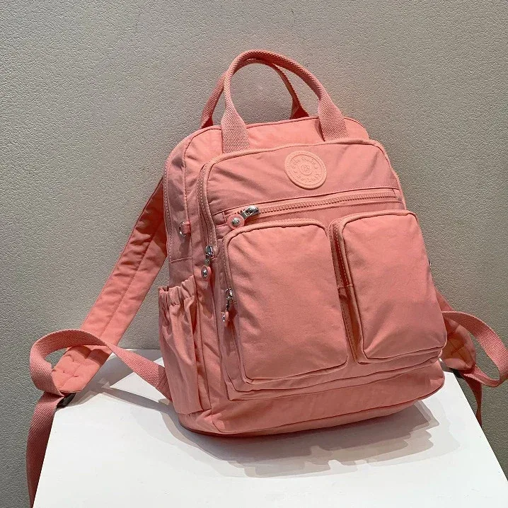 mode femme sac à dos imperméable en nylon poignée souple solide multi-poches voyage fermeture éclair feminina sacs d'école sac à dos pour ordinateur portable