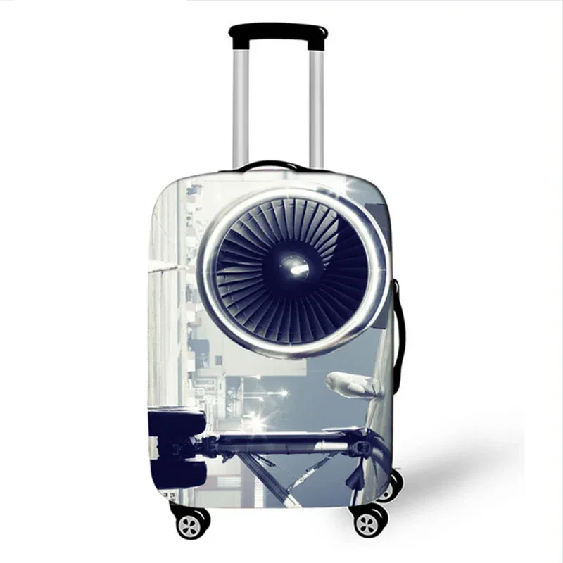 juste de valise de voyage 3d en tissu élastique, housse de protection pour bagages, housse épaisse pour valise à roulettes, accessoire de voyage, avion, 18-32 pouces