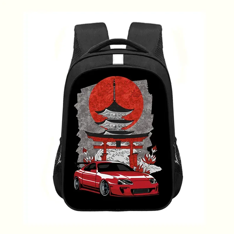 sac à dos imprimé voiture de course jdm pour hommes et femmes, moteur turbo, sac à dos pour enfants, sacs d'école pour adolescent, sac à dos pour ordinateur portable, sac de voyage, japon