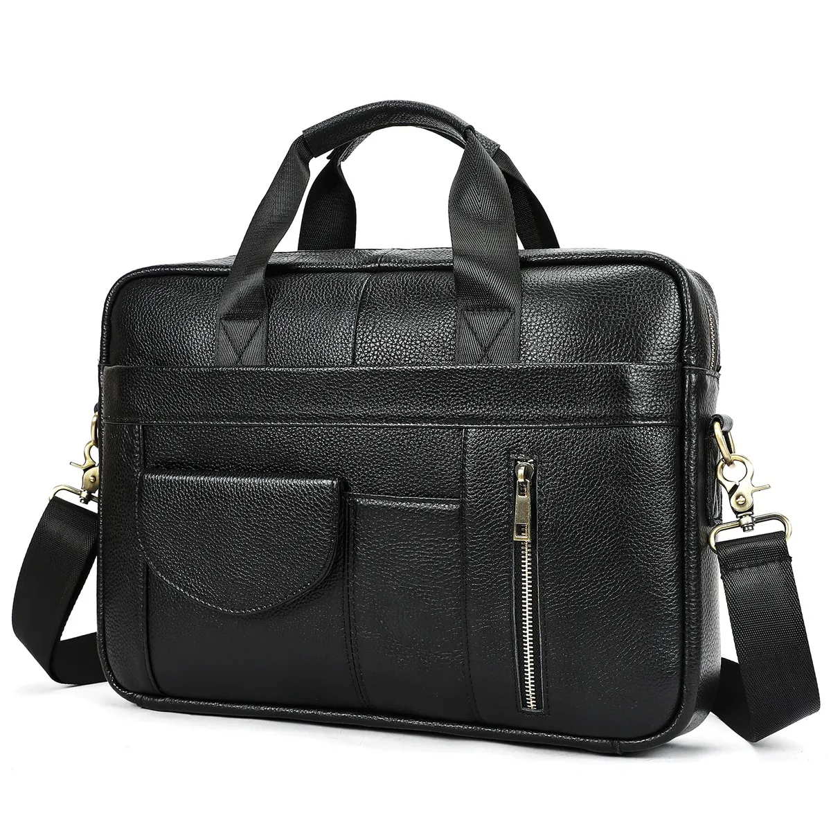 porte-documents en cuir véritable pour hommes, best-seller, grande capacité, sacoche pour ordinateur portable de 14 pouces, sac en cuir de vachette de qualité supérieure