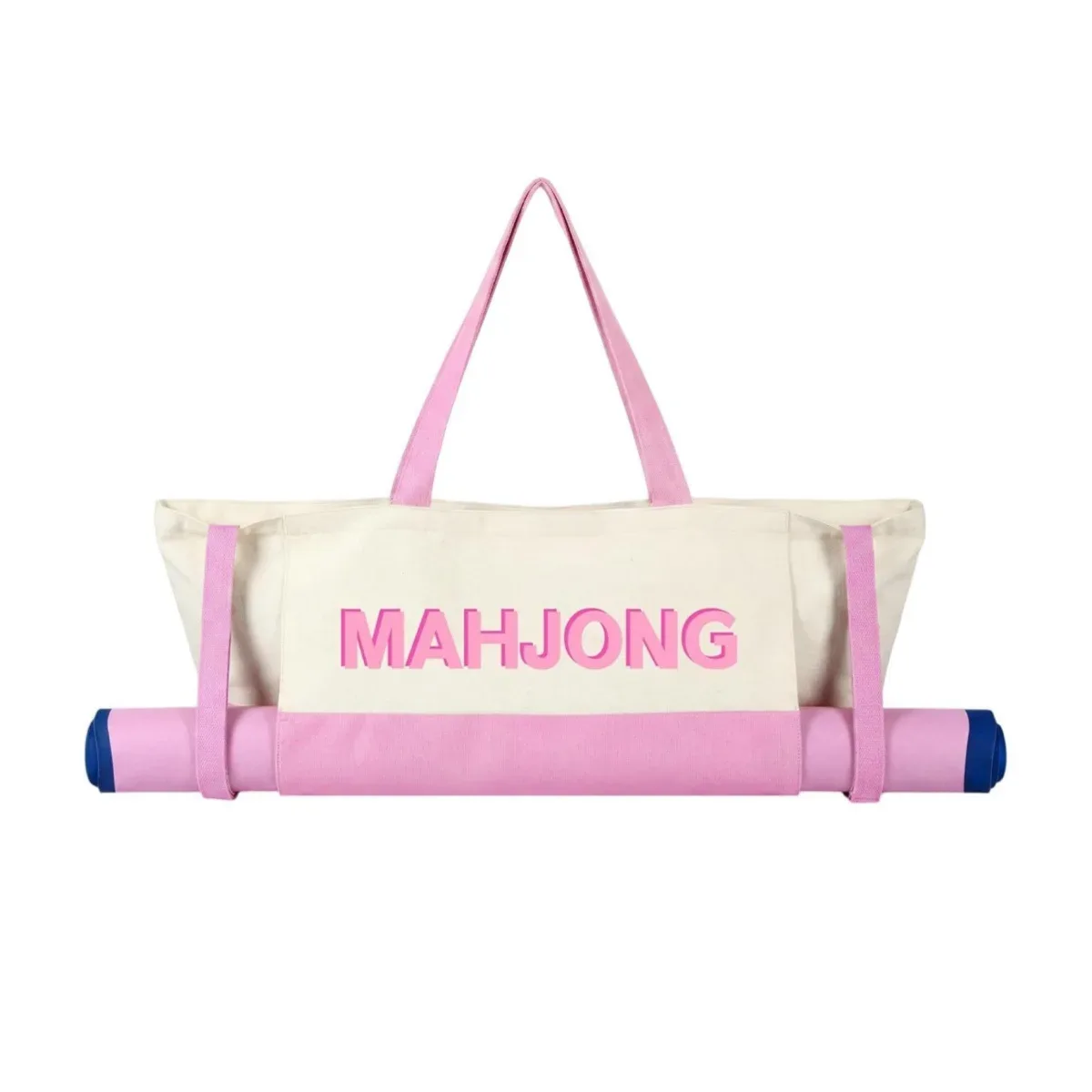 sac fourre-tout en toile, sac de transport portable pour tuiles de mahjong, sac à main pour tapis de yoga, sac à bandoulière de voyage, cadeau d'anniversaire ou de vacances pour femmes