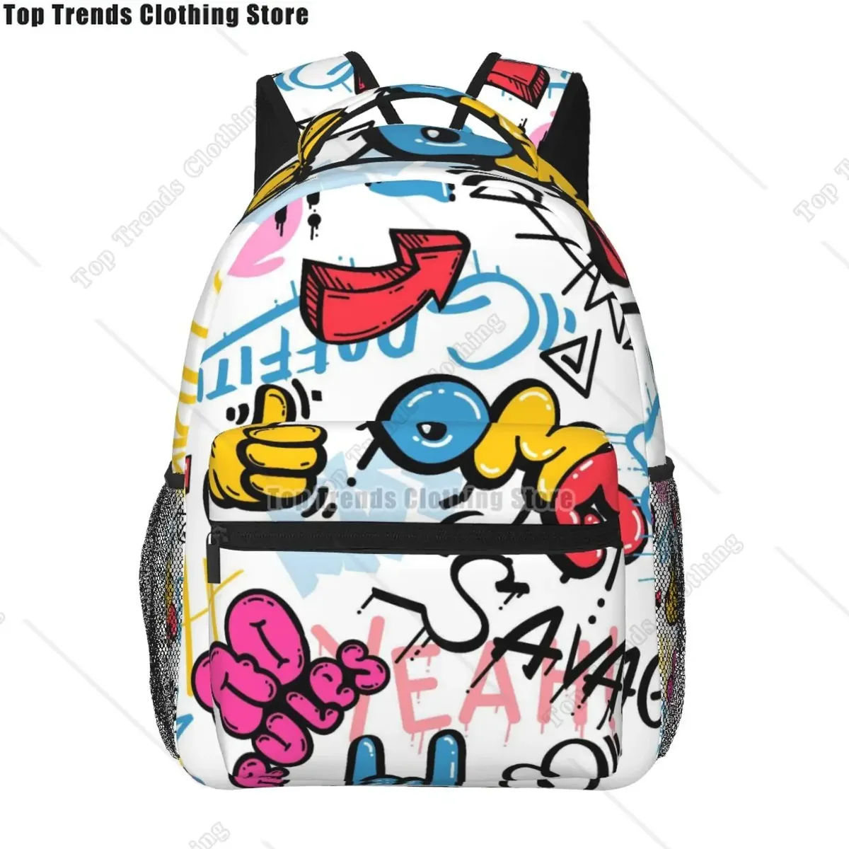 collection de bandes dessinées graffiti pop art imprimé sac à dos de voyage unisexe grande capacité sacs à dos pour ordinateur portable sac à dos d'école pour adolescents