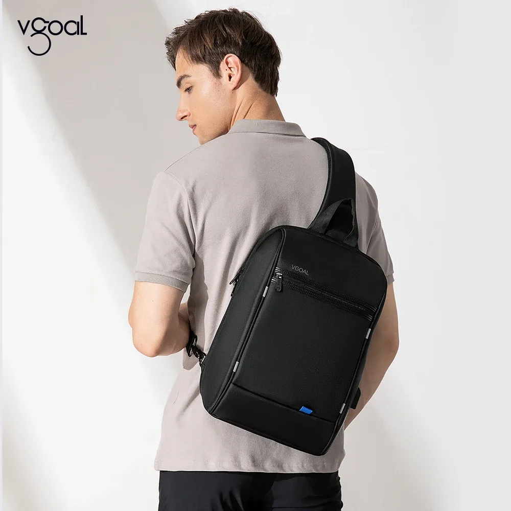 sac à dos kingsons group vgoal pour hommes et femmes, sac à bandoulière pour ordinateur portable 14 pouces avec chargement usb, sac de poitrine léger