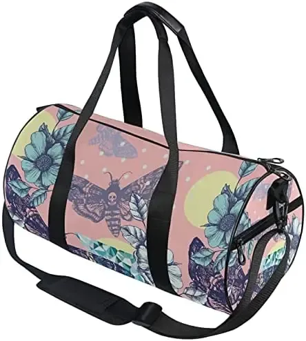 sacs de sport black skull moth pour hommes et femmes, crânes magiques, sac de sport, bagages de voyage, sacs de nuit