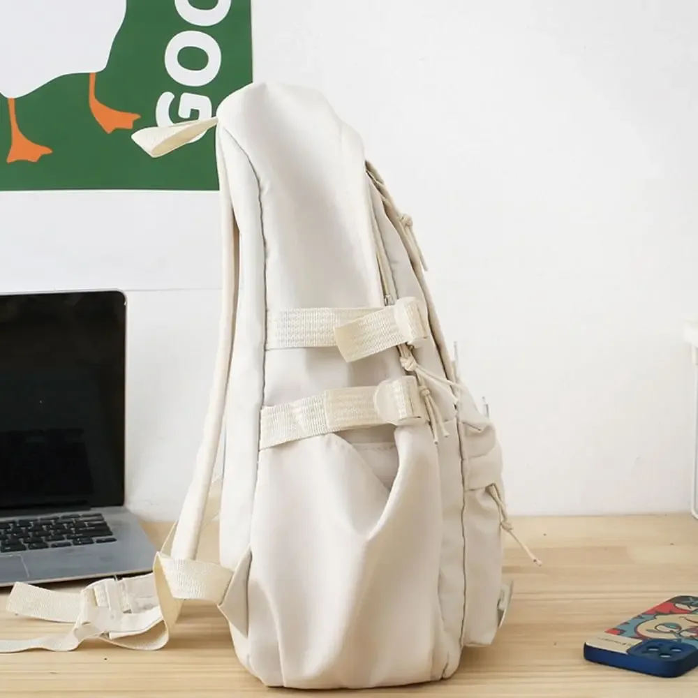 nouveau sac d'école de grande capacité, sac de voyage portable à sangle réglable, sac à dos léger en toile de couleur unie, unisexe