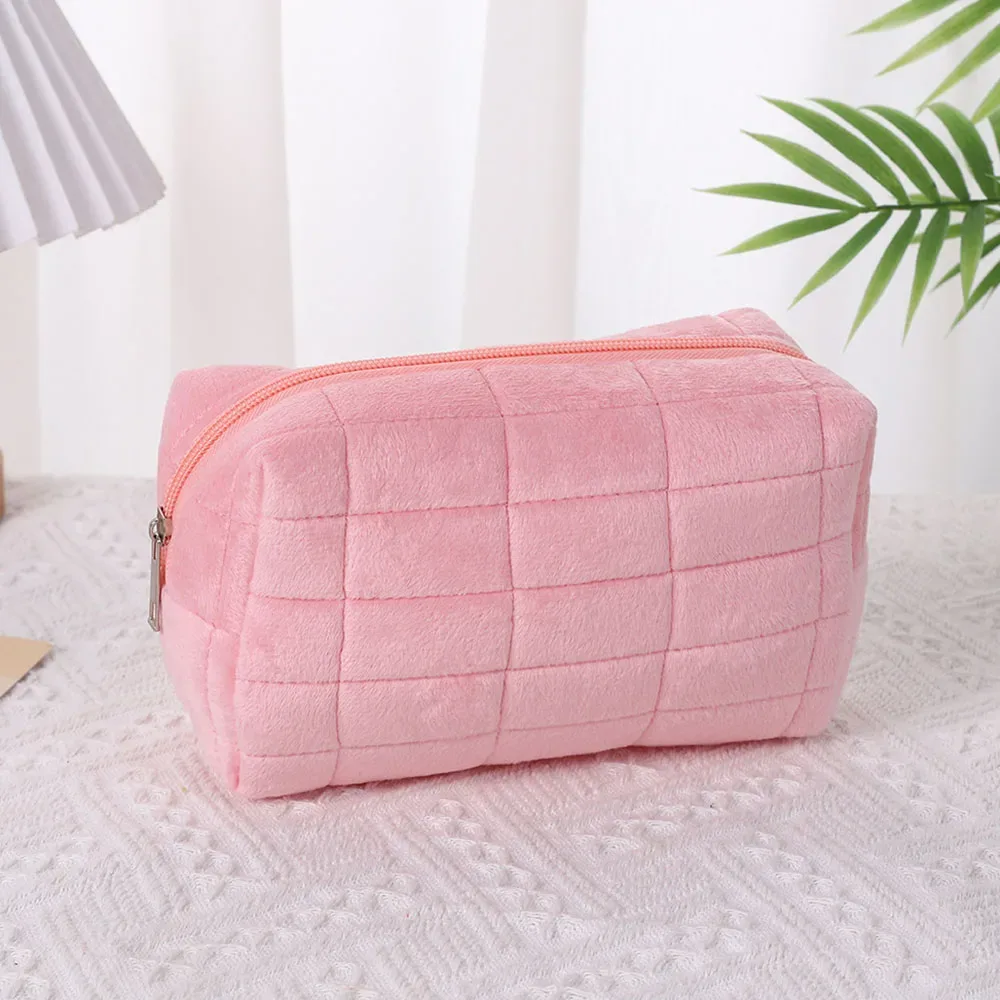 sac de rangement pour cosmétiques en velours grande capacité, trousse de toilette portable, petite trousse de maquillage pour usage quotidien et en voyage