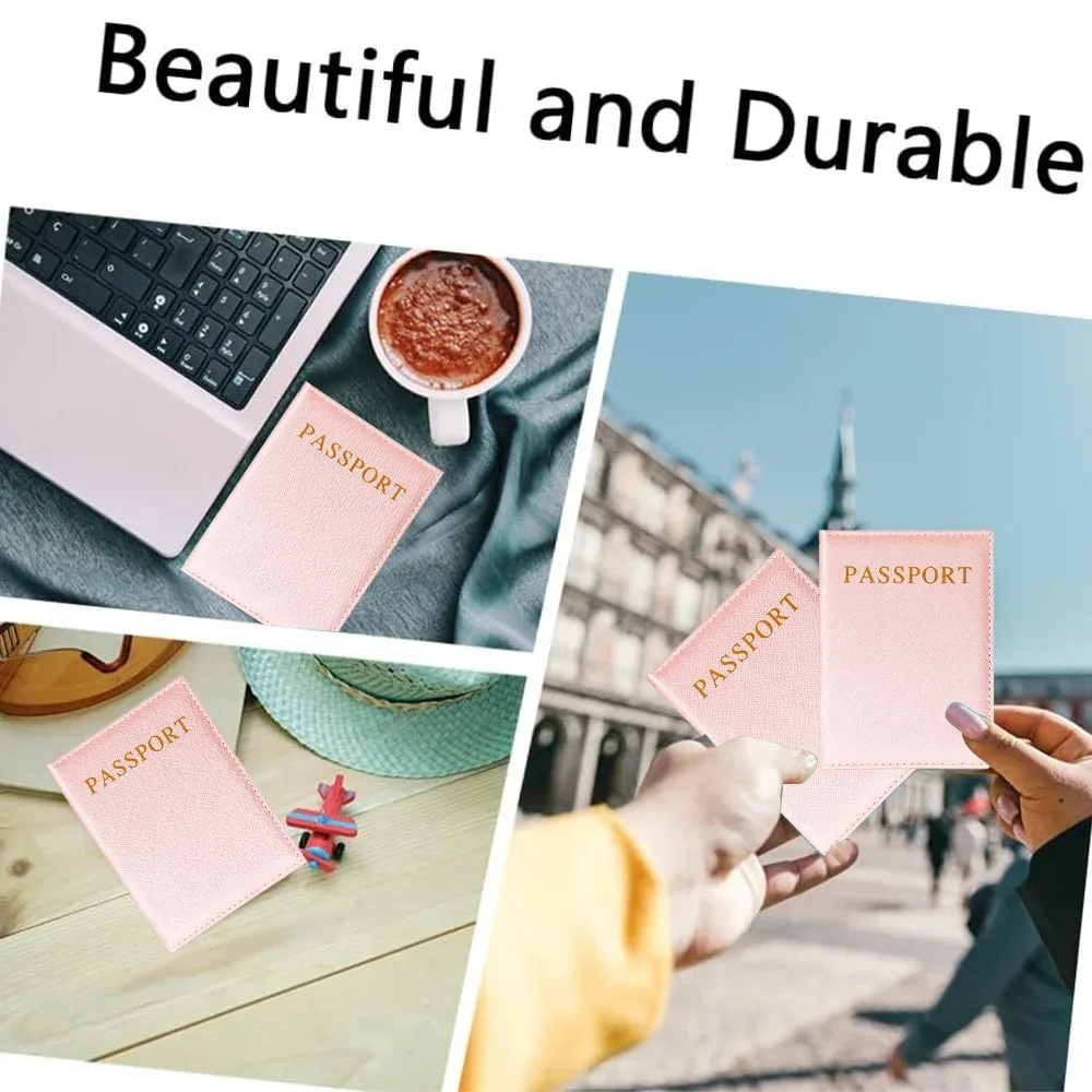 porte-passeport série lettres roses plan aérien accessoires de voyage couverture d'identité portable carte bancaire passeport affaires portefeuille en polyuréthane