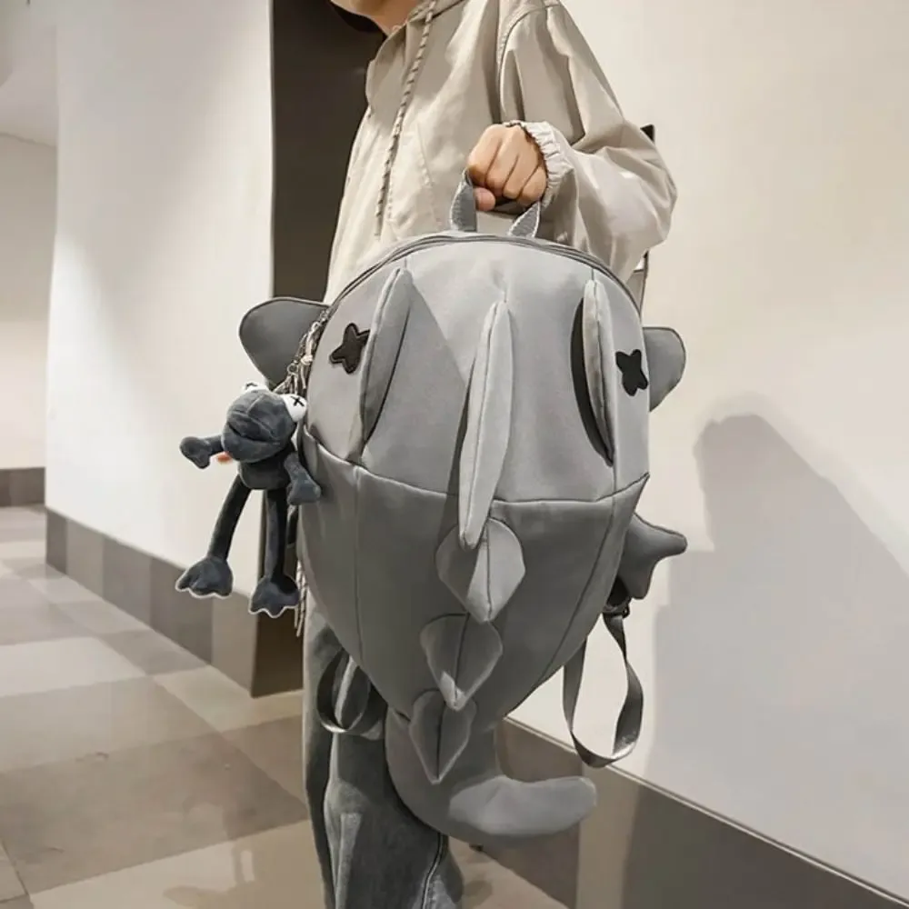 Sac à dos tendance imperméable motif requin, multi-poches, décontracté, pour ordinateur portable, grande capacité, idéal pour les étudiants et les écoliers (garçons et filles)