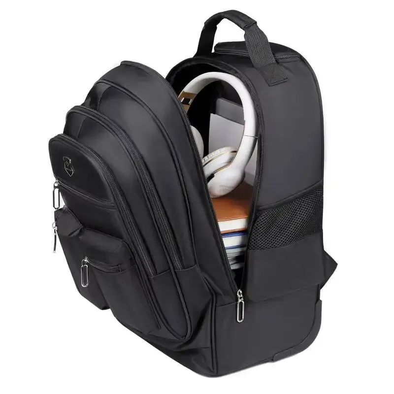 sac à dos de voyage de grande capacité avec roulettes pour hommes, nervures cachées, bagage à main étanche, sac de voyage de week-end, voyage d'affaires, le plus récent