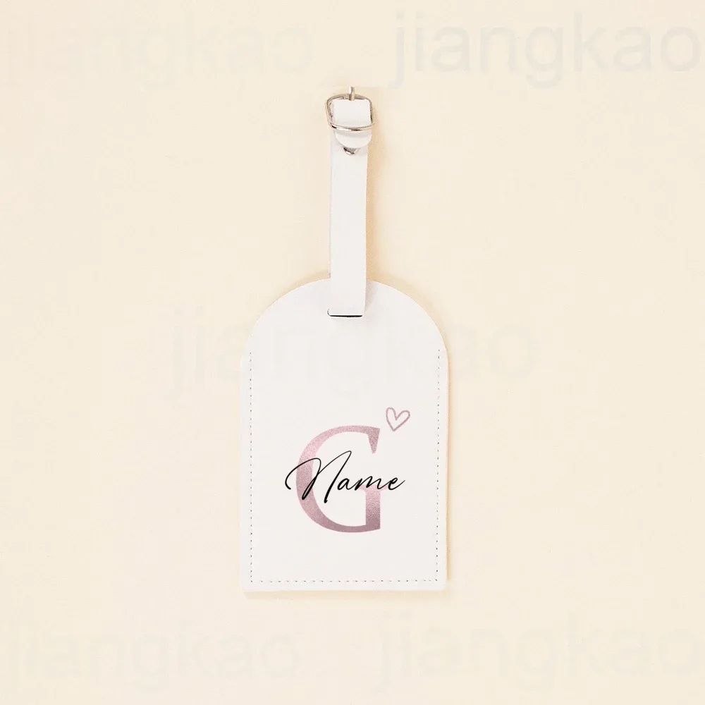 étiquette de bagage personnalisée en pu, lettre en forme de cœur avec nom, étiquette de valise, accessoire de voyage, cadeau d'anniversaire de mariage pour elle