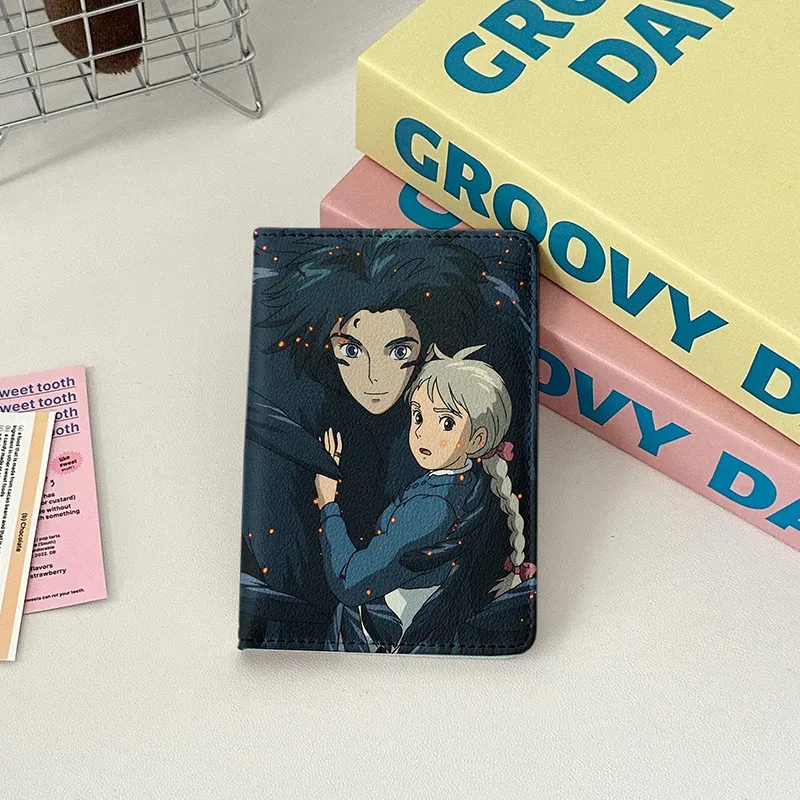 porte-passeport animé japonais, portefeuille de voyage, essentiels de voyage, porte-cartes de crédit pour billets d'avion pour femmes, étui de protection pour passeport