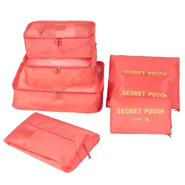 ensemble de 6/7 pièces, sac de rangement de voyage, grande capacité, bagages, vêtements, tri, organisateur, valise, pochette, étui, chaussures, emballage, sac cube