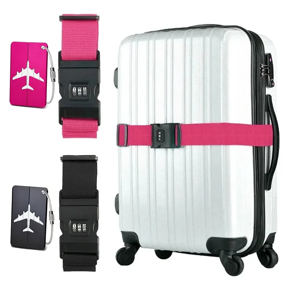 Ceintures de bagages réglables, élastiques solides, sécurité supplémentaire, valise de voyage, sangles de sécurité pour bagages, ceinture à cravate, sangles de transport