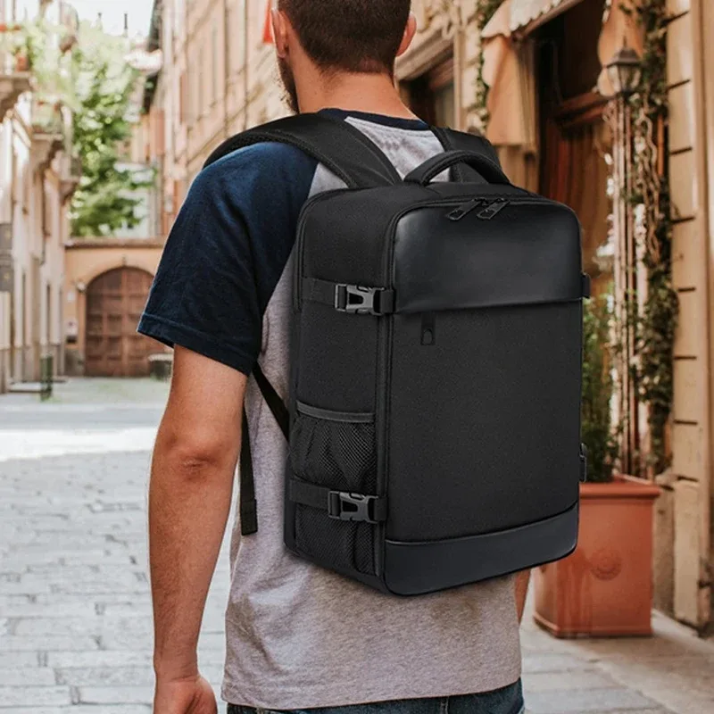 sac à dos de voyage d'affaires pour hommes, grande capacité, sac étanche pour ordinateur portable, multifonctionnel, antivol, sac à livres pour collège et école, noir