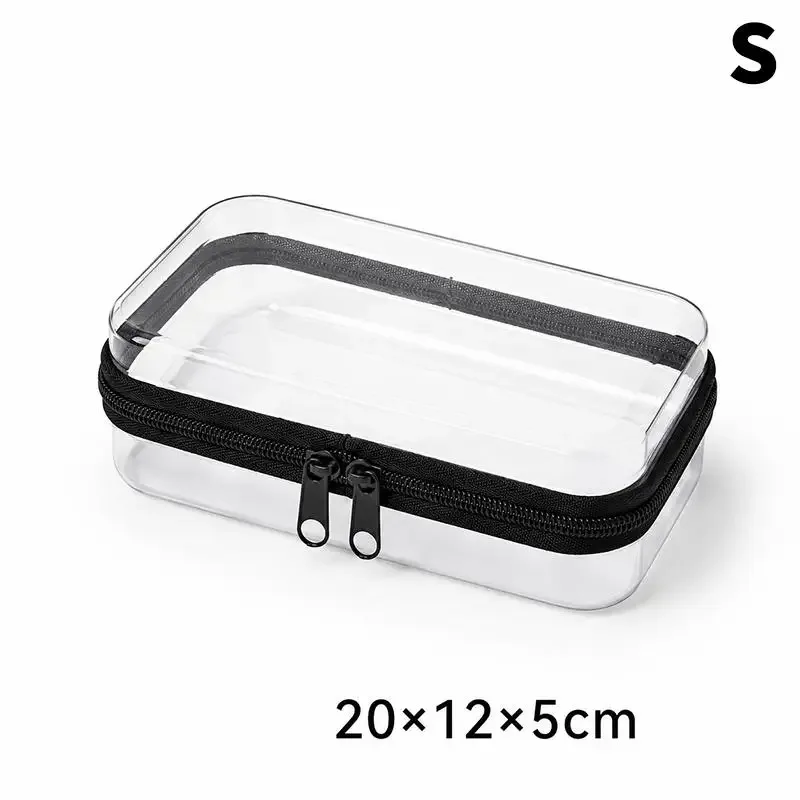 pochette cosmétique transparente à fermeture éclair, étanche, rigide, portable, pour usage quotidien, organiseur de produits de toilette de voyage
