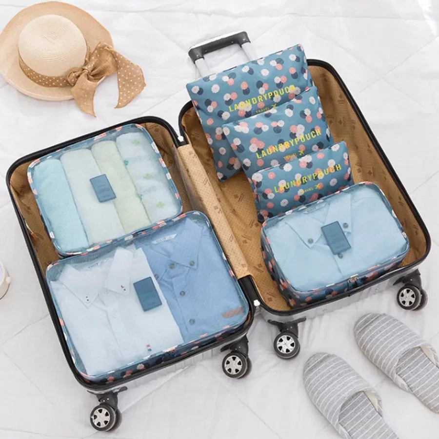 6 pièces organisateur de voyage sacs de rangement valises de voyage portables organisateur sac de voyage pour 