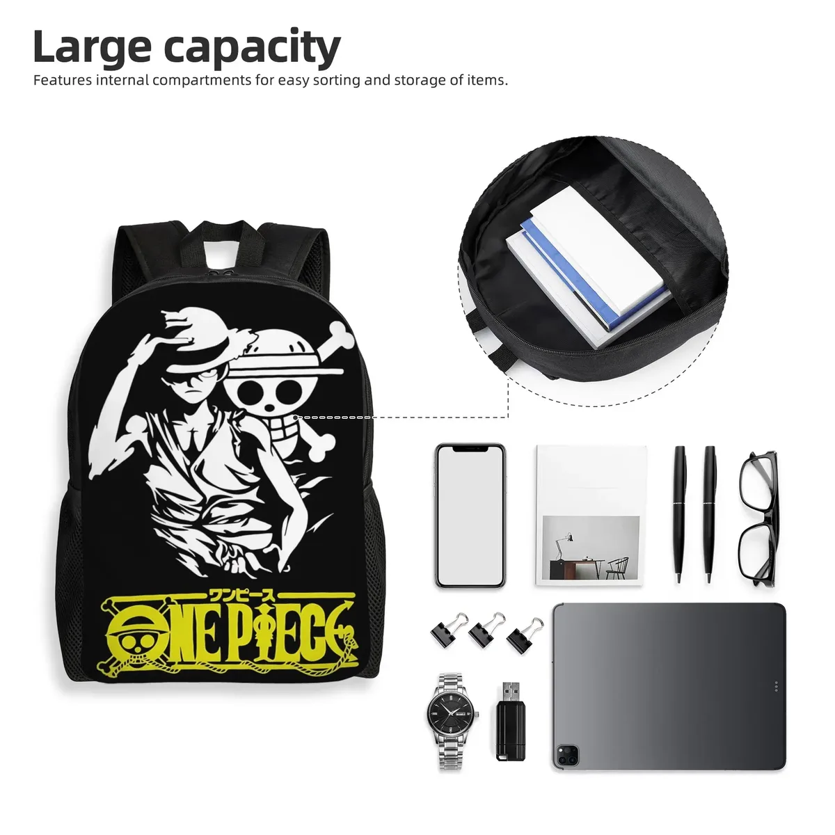 sacs à dos tendance one piece anime luffy daypack ita bag mochila super qualité pour le travail sac à dos rétro lavable