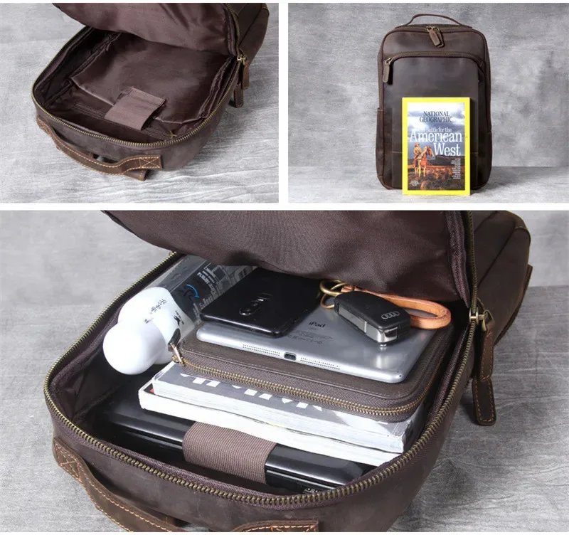 pndme vintage simple crazy horse peau de vache en cuir véritable hommes femmes sac à dos grande capacité sac à dos pour ordinateur portable sacs de voyage