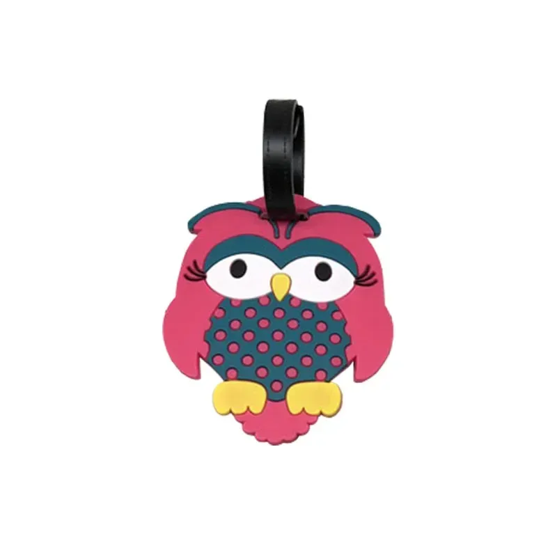 accessoires de voyage étiquettes d'embarquement de bagages créatives étiquette de bagage dessin animé animal gel de silice valise id addres support étiquette portable