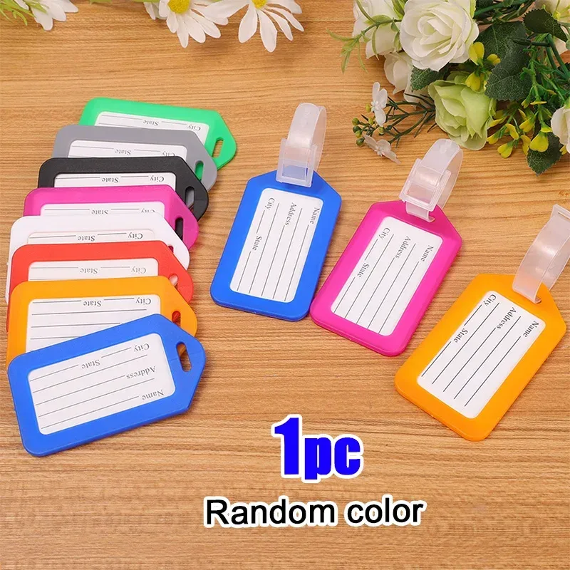 étiquettes de bagages colorées pour sac de visite, nom de valise, lettres personnalisées pour avion, accessoires de voyage attro, 1/10 pièces