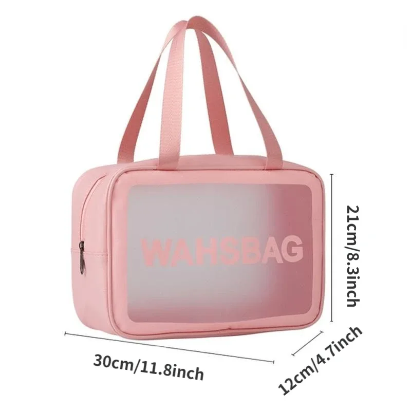 trousse de toilette de voyage portable pour femmes, pochette de rangement de maquillage transparente et étanche, grande capacité, organisateur de cosmétiques, étui de beauté, 1 pièce