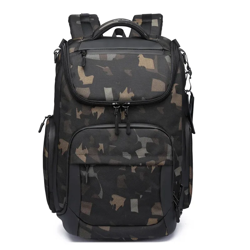 ozuko-sac à dos multifonction pour hommes, grande capacité, étanche, pour ordinateur portable de 15.6 pouces, pour voyage en plein air
