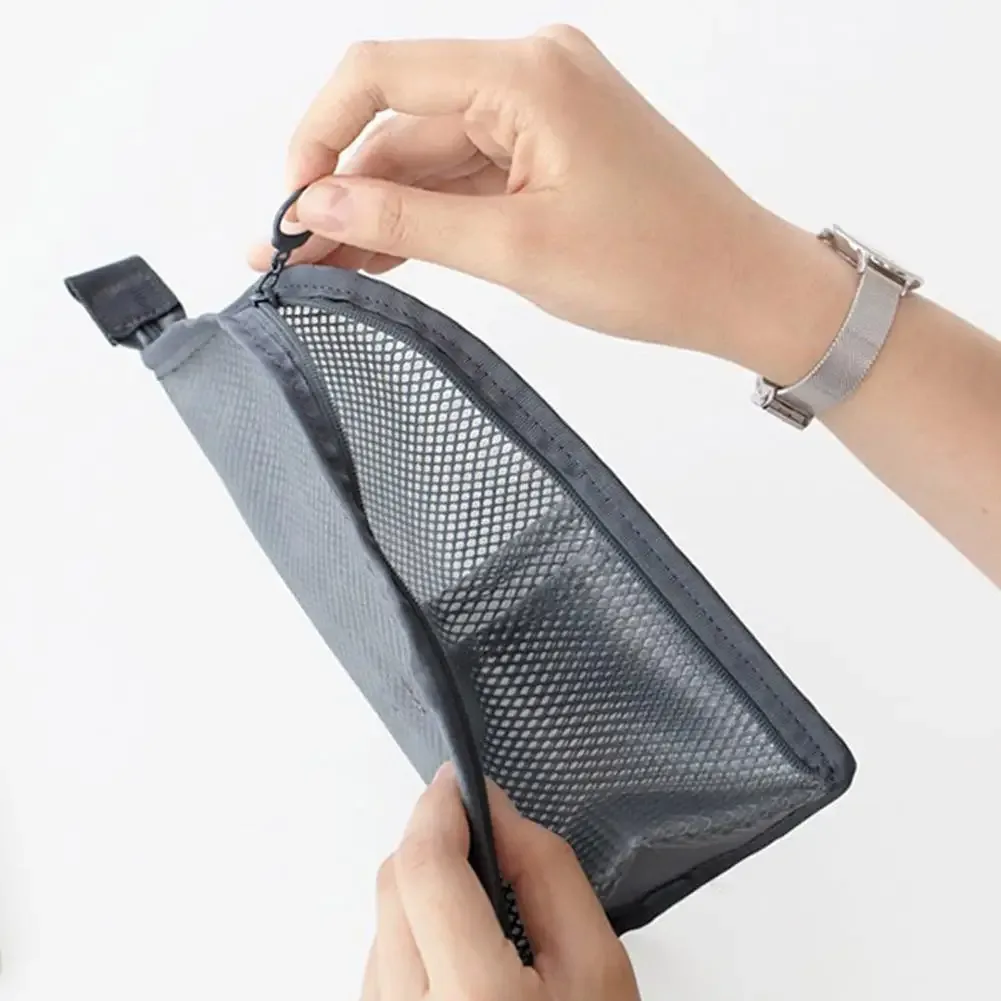 sac de toilette de voyage en maille eva, sac de rangement pour cosmétiques, sac de maquillage portable en maille transparente avec fermeture éclair pour femmes, usage quotidien