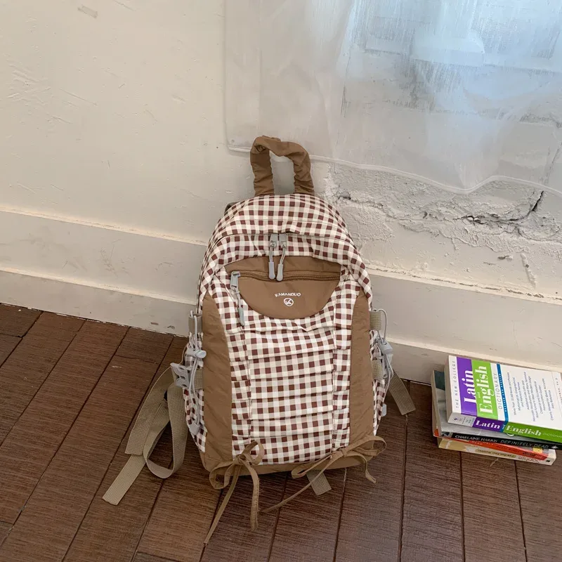 sac à dos décontracté à pois grande capacité, sac de voyage scolaire, sac à dos de ville tendance, sac léger pour ordinateur portable, sac à livres vintage pour étudiant