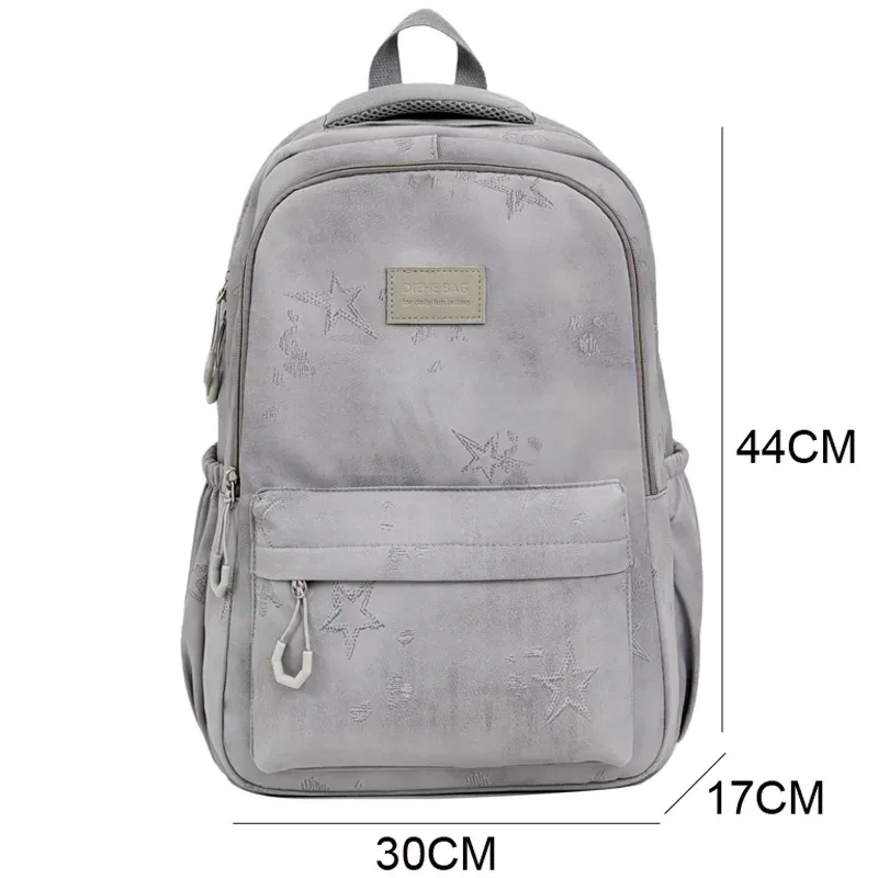 sac à dos de grande capacité pour femmes, multi-poches, sac de voyage décontracté pour femmes, cartable imprimé étoile pour adolescentes, sac à livres