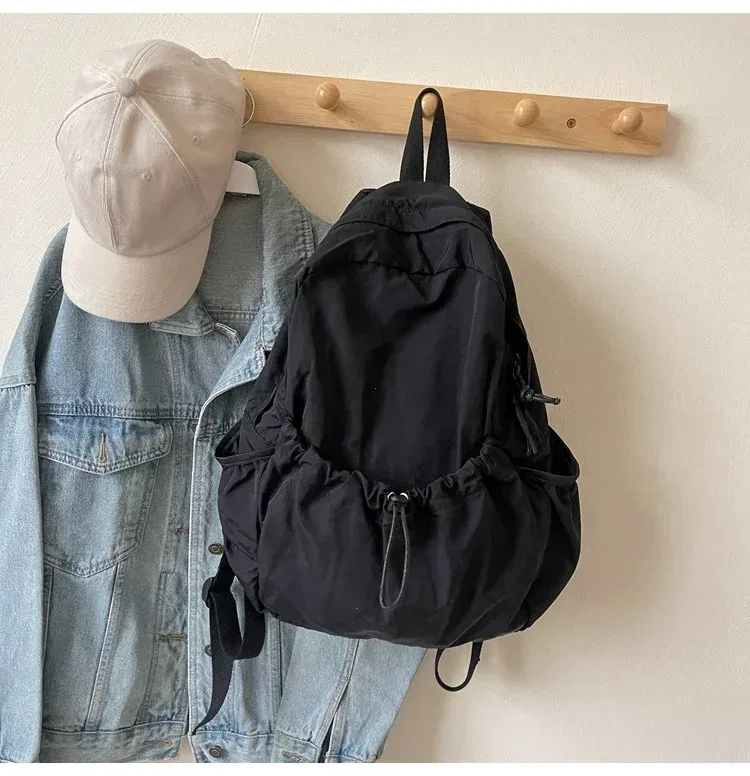 sac à dos décontracté femmes grande capacité mode junior lycée étudiant pli cartable sac en tissu coréen voyage sac à dos