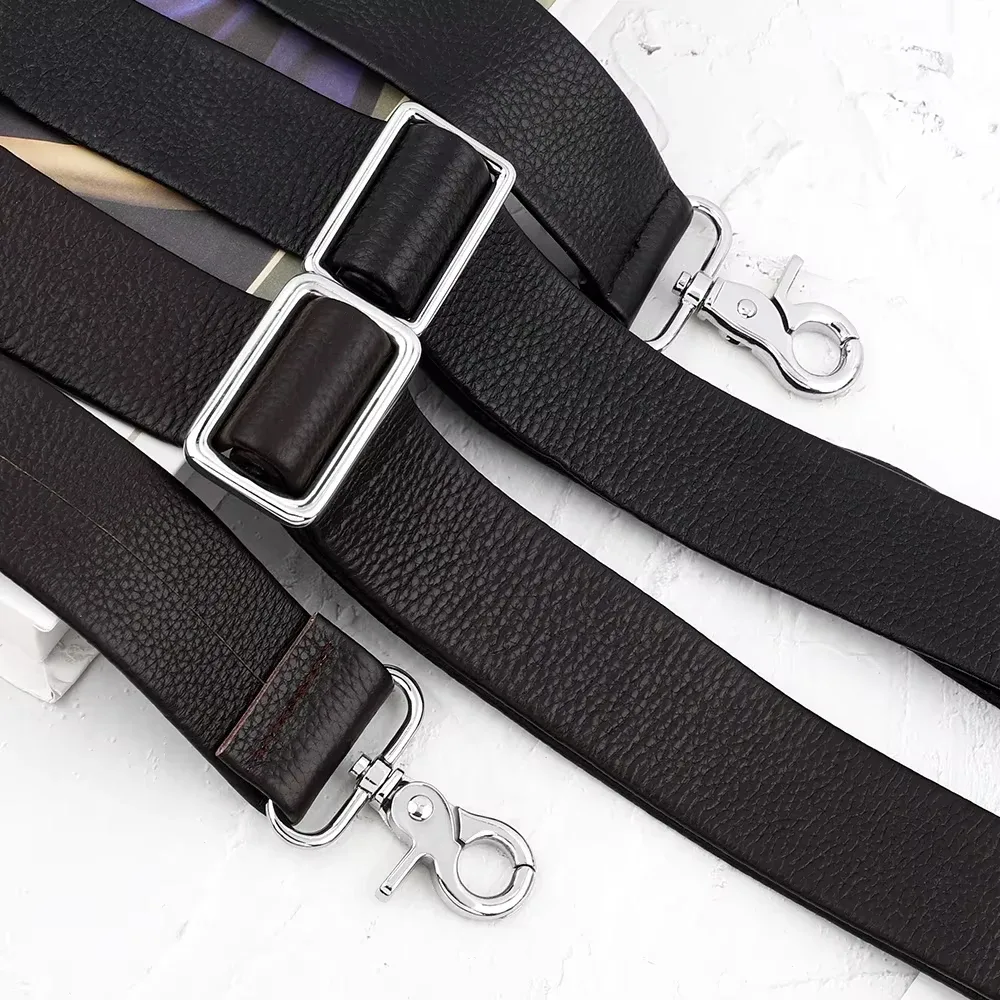 sangle de sac à bandoulière en cuir de vache véritable, réglable et large, de remplacement pour sacs à main, sacs pour ordinateur portable, accessoires de poignée pour hommes et femmes.