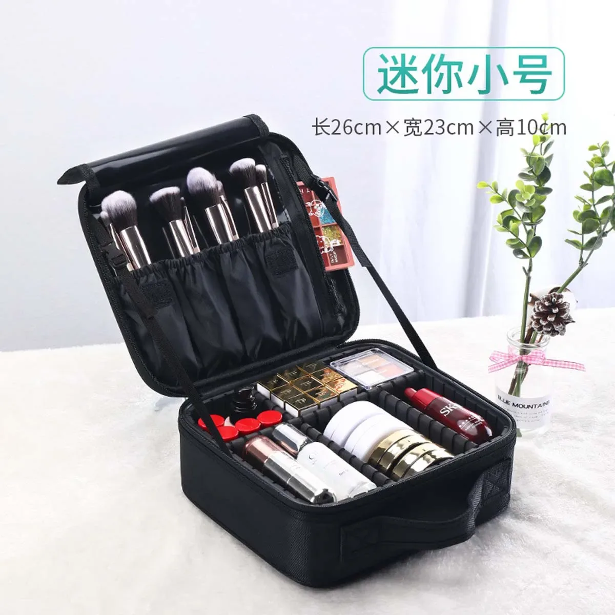 trousse de maquillage professionnelle pour femmes, avec miroir, séparateur réglable, boîte de maquillage de voyage, nouvelle grande capacité, tatouage des ongles, portable