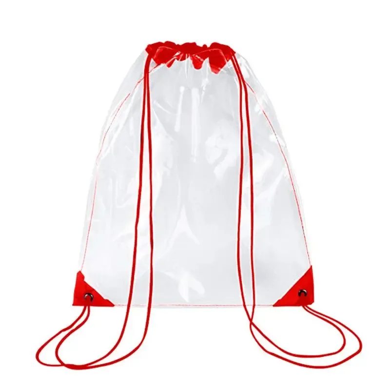 sac à dos transparent avec cordon de serrage 33x43cm, fourre-tout de sport pour l'école, nouvelle collection