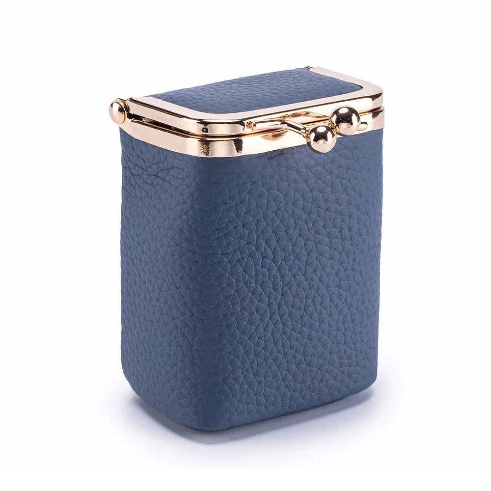 nouveaux portefeuilles en cuir véritable, porte-monnaie de marque kiss lock, petit sac d'argent en cuir de vache souple, pochette de maquillage mignonne, étui organisateur de rouge à lèvres