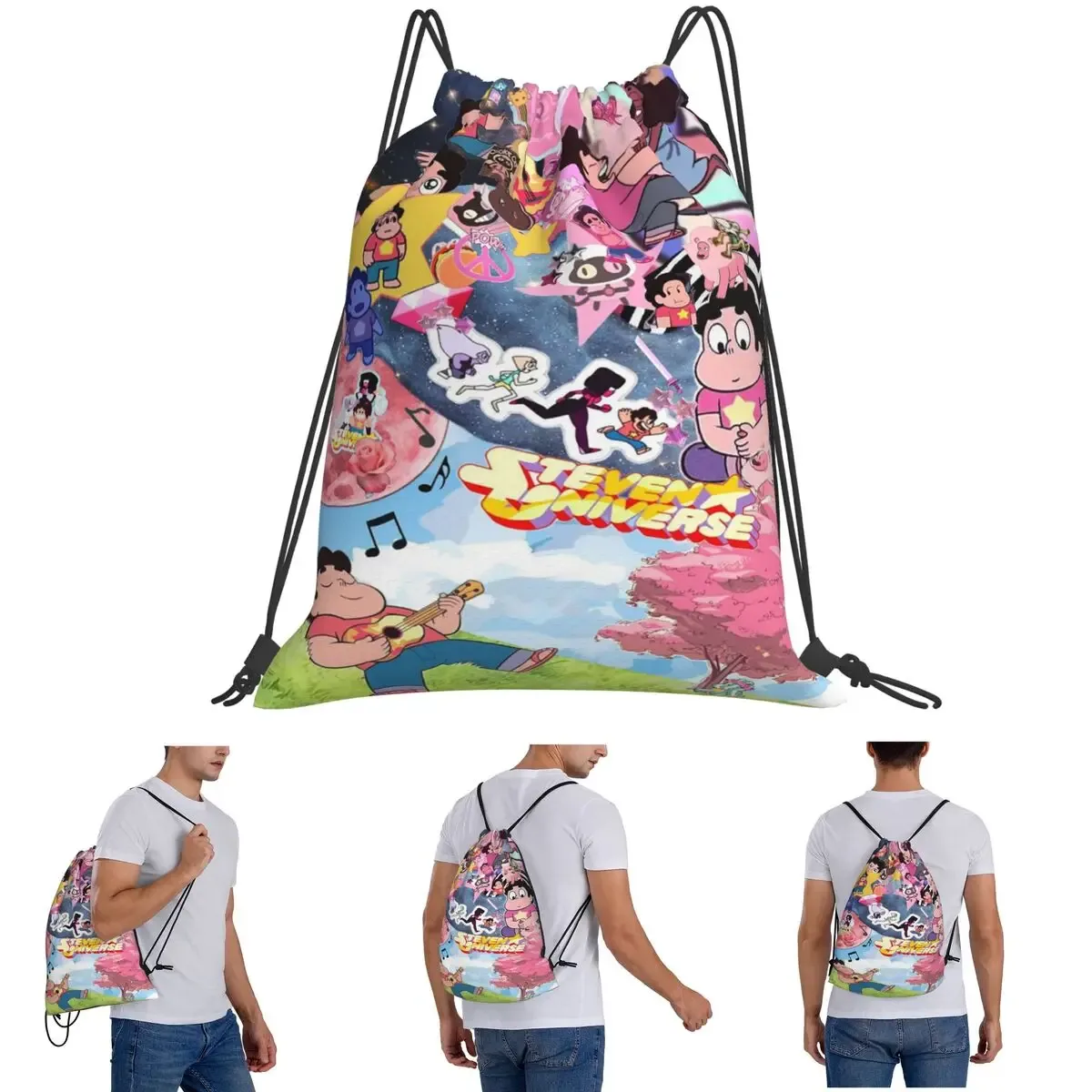 Sacs à dos Steven Universe, sacs à cordon de serrage tendance, sacs de sport, sacs à livres pour étudiants en voyage
