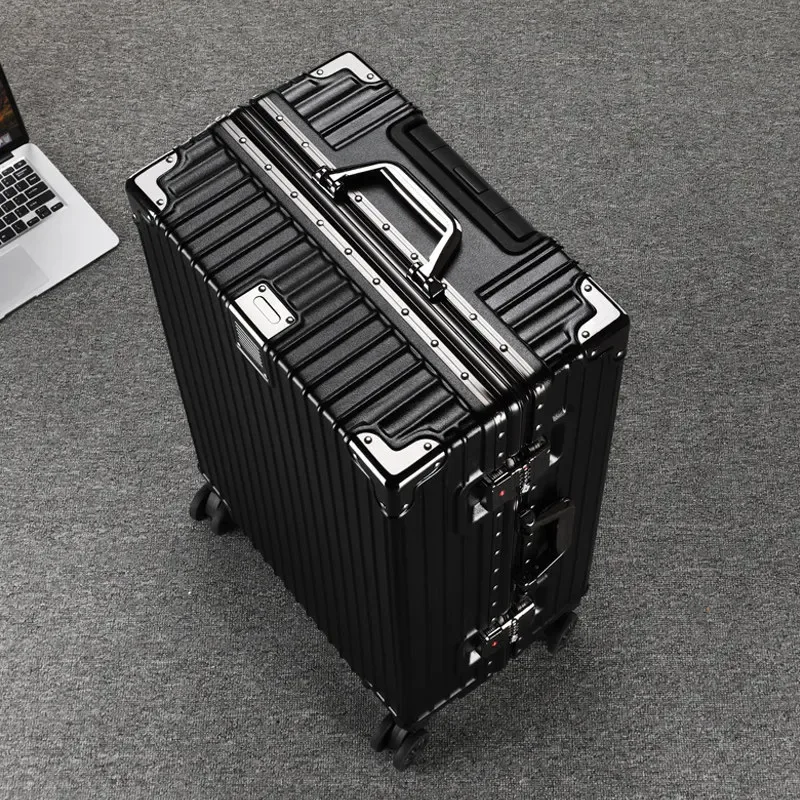 valise à roulettes 20 26 30 pouces avec cadre en aluminium, roues silencieuses, unisexe, grande capacité, valise à roulettes avec serrure à code