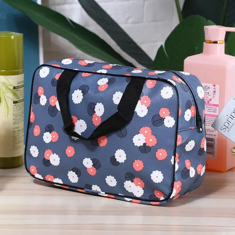 trousse de toilette de voyage pour filles, trousse de maquillage à fermeture éclair, organisateur de mode imprimé floral, fourre-tout pour femmes, grand sac à cosmétiques, nouvelle collection