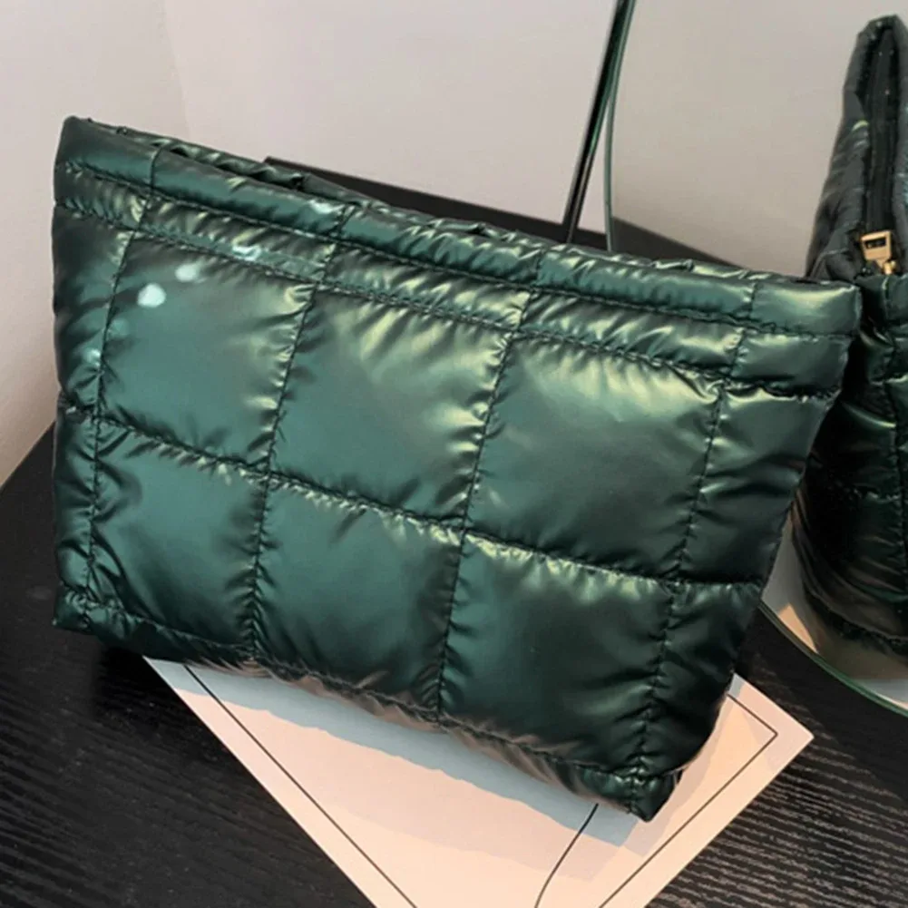 sac de rangement matelassé pour poudres de maquillage pour femme, sac à main solide, pochette pour document, trousse d'évaluation cosmétique, grande capacité