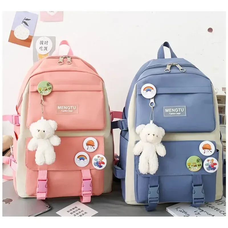 kit de 5 sacs à dos pour femme, tendance, grande capacité, imperméables, pour l'université, pour filles, sacs d'école pour ordinateur portable, sacs de voyage mignons pour filles