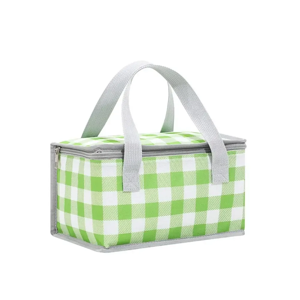sac de rangement isotherme à carreaux pour femme, sac fourre-tout pour pique-nique printanier, sac à main pour aliments, sac de camping pour conservation des aliments