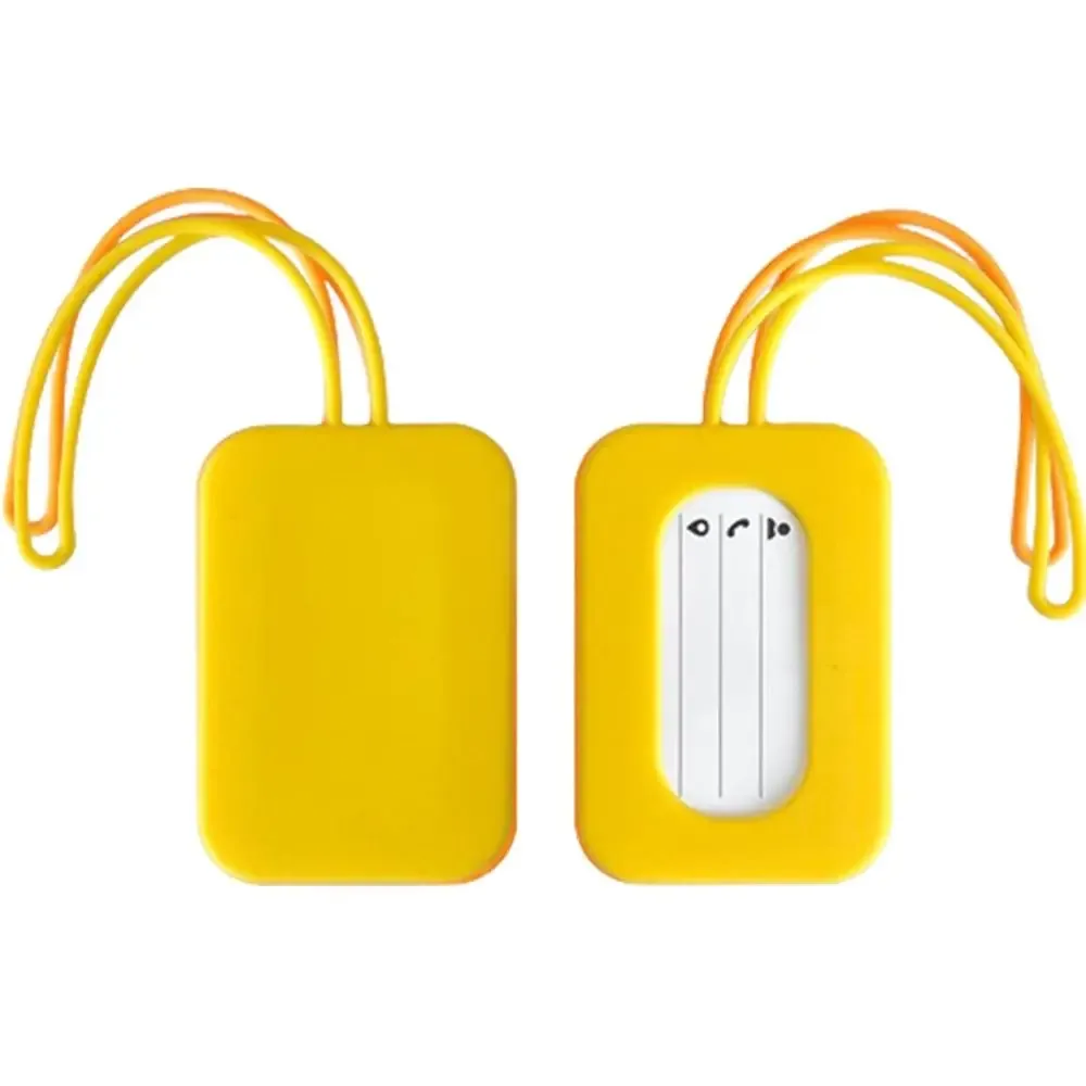 étiquette de bagage universelle en silicone, anti-perte, avec lanière, étiquette de carte d'embarquement, nom souple, adresse de téléphone, voyage