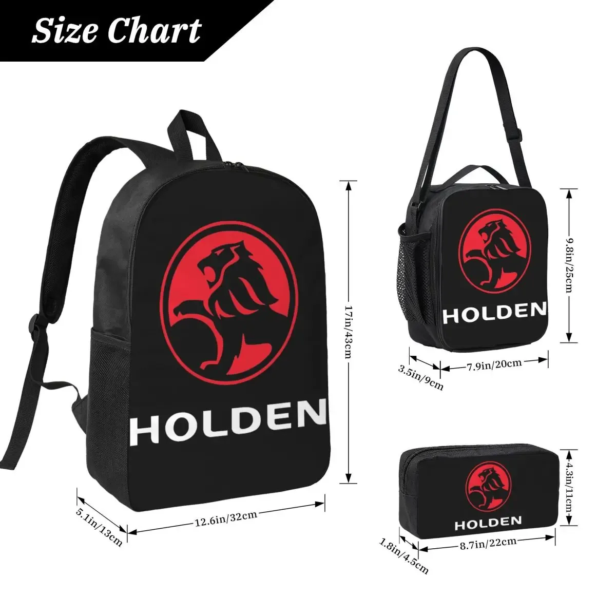 meilleure vente holden logo marchandise sac à dos bookbag sac d'école ordinateur portable sacs à bandoulière 3ps sac à déjeuner isolé trousse à crayons