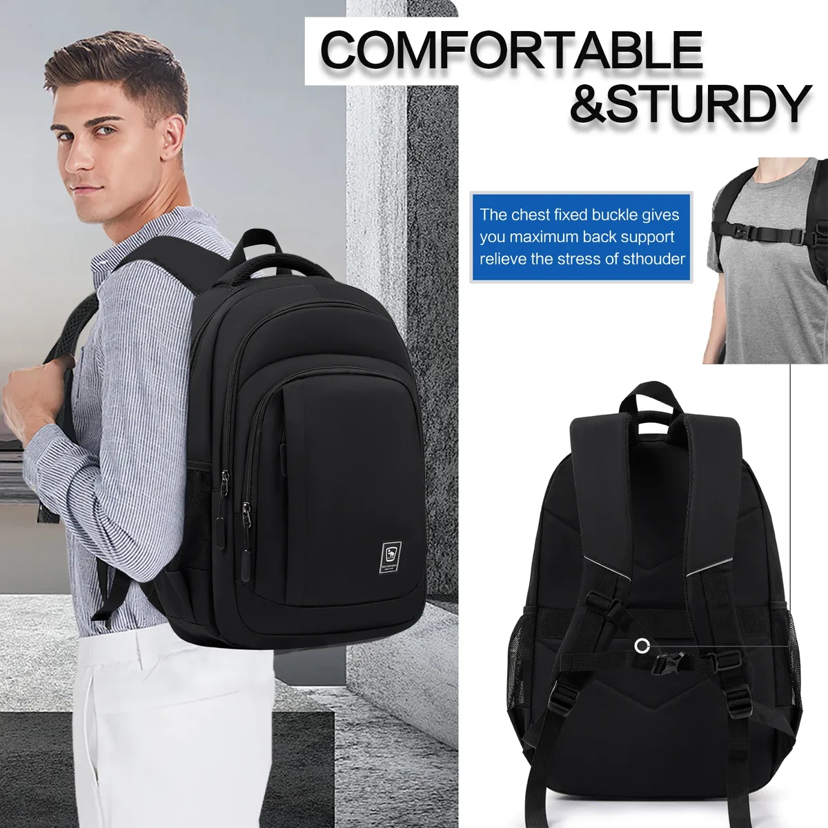 oiwas – sac à dos pour ordinateur portable, cartable pour hommes, sac de voyage multifonction ultra-léger, sac à dos unisexe de haute qualité, mochila
