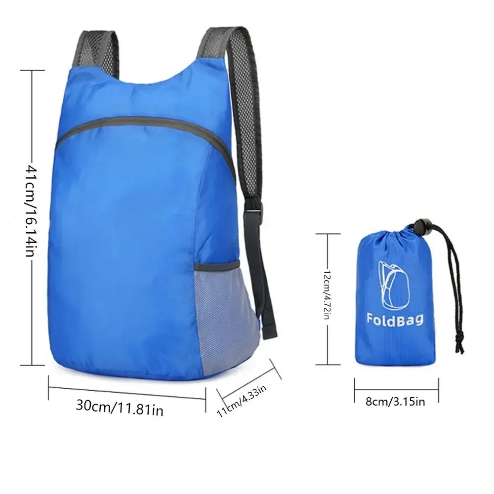 sacs de rangement avec cordon de serrage, sac à dos pliable, grande capacité, fermeture éclair, sac en nylon léger, sac d'école, sac à bandoulière, sac de voyage