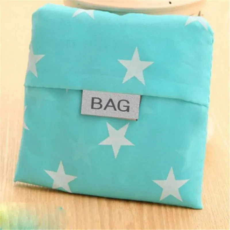 sac de courses pliable vert imprimé à la mode, pochette pliante, sacs à main pratiques, sacs de rangement de grande capacité, 1 pièce