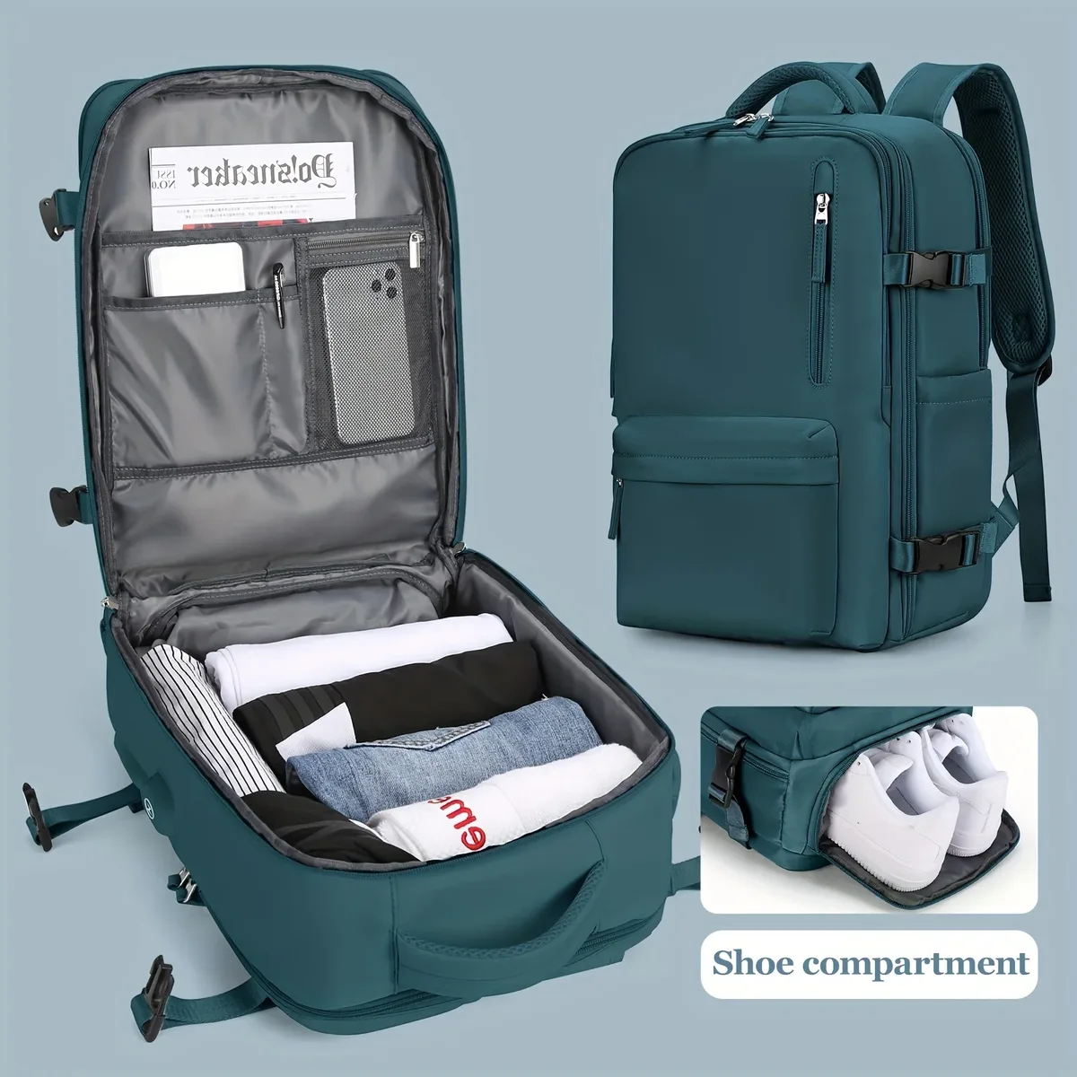 sac à dos de voyage, sac d'articles personnels pour vol approuvé, valise à main 35l, sac de week-end étanche p