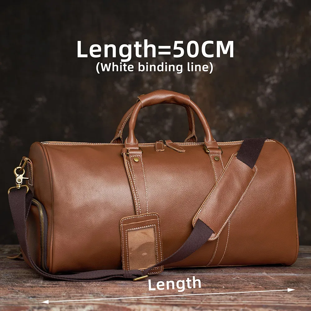 nupugoo – sac de voyage en cuir véritable pour hommes, bagage à main décontracté de grande capacité, pochette à épaule pour ordinateur portable 17 pouces