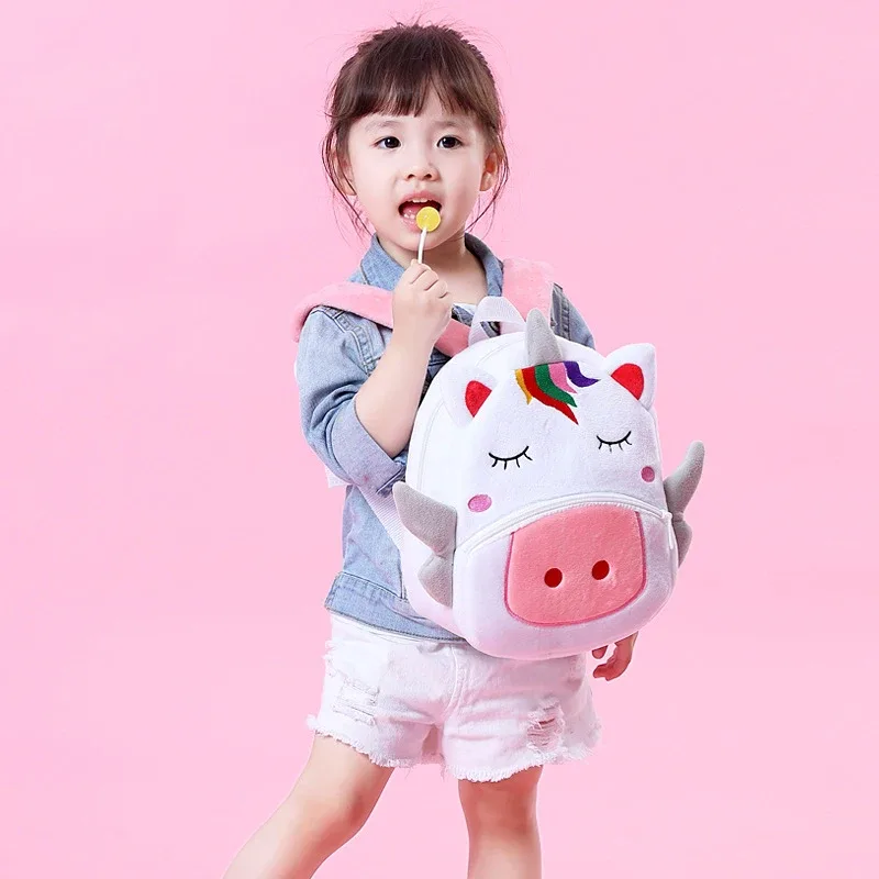 sacs à dos d'animaux de dessin animé 3d pour enfants, sac d'école en peluche douce pour enfants de la maternelle, cartables kawaii pour enfants, filles et garçons