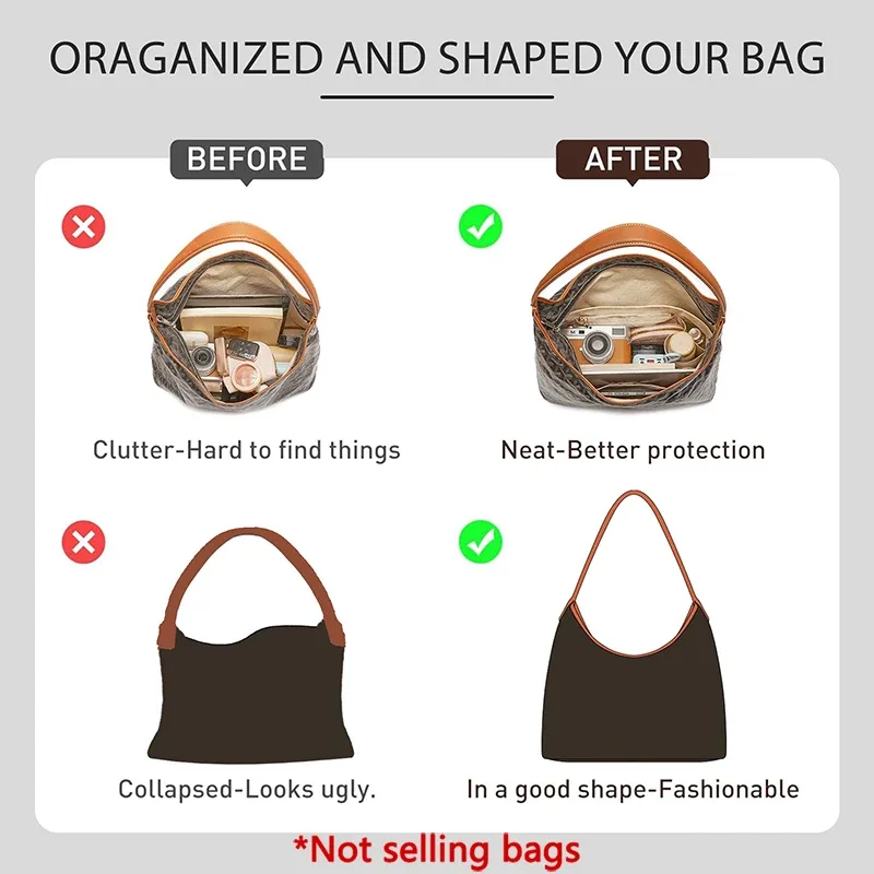 organisateur de sac à main en nylon pour sac fourre-tout goyard hobo, léger, durable, accessoire de mode pour sac, support de modification de sac