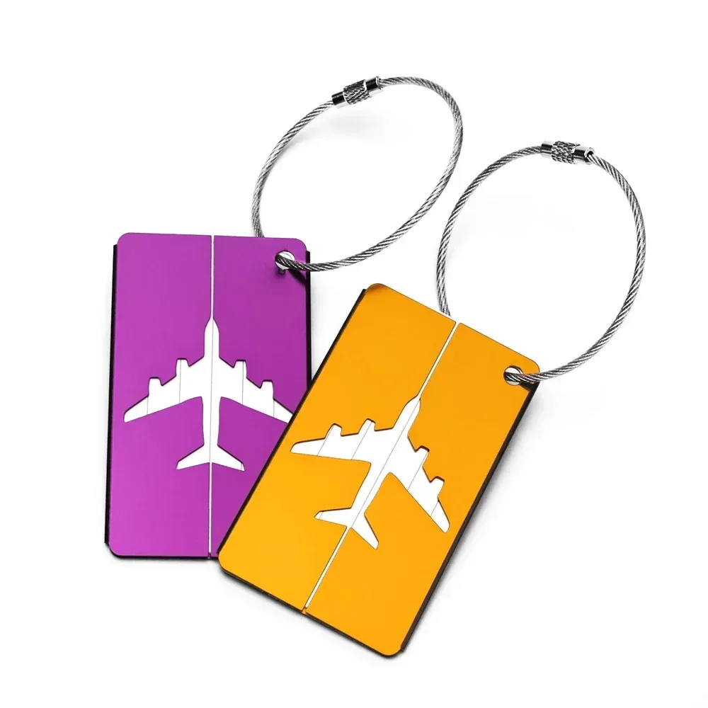 étiquette d'identification de voyage en aluminium de qualité supérieure, 1/10 pièces, durable, identification des bagages, porte-carte de visite, élégant, portable, sac d'étiquette de bagage